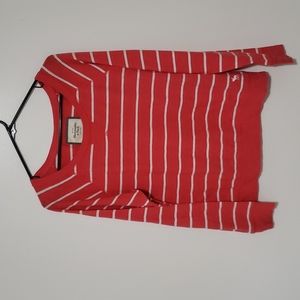 Abercrombie and Fitch size L red and white stripe long sleeve sweater